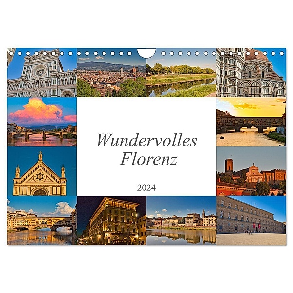 Wundervolles Florenz (Wandkalender 2024 DIN A4 quer), CALVENDO Monatskalender, Jessica Meisenzahl