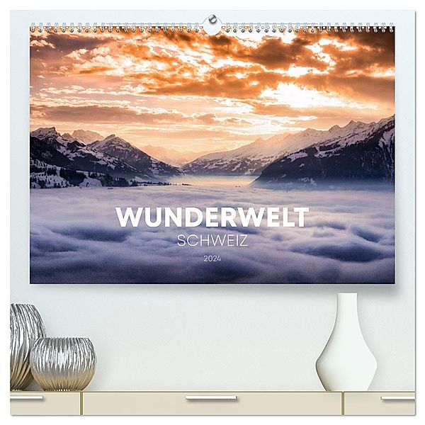 Wunderwelt Schweiz (hochwertiger Premium Wandkalender 2024 DIN A2 quer), Kunstdruck in Hochglanz, Calvendo, SIMON SCHUHMACHER