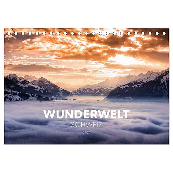Wunderwelt Schweiz (Tischkalender 2024 DIN A5 quer), CALVENDO Monatskalender, Calvendo, SIMON SCHUHMACHER