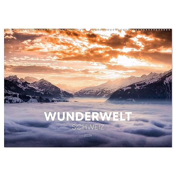 Wunderwelt Schweiz (Wandkalender 2024 DIN A2 quer), CALVENDO Monatskalender, Calvendo, SIMON SCHUHMACHER