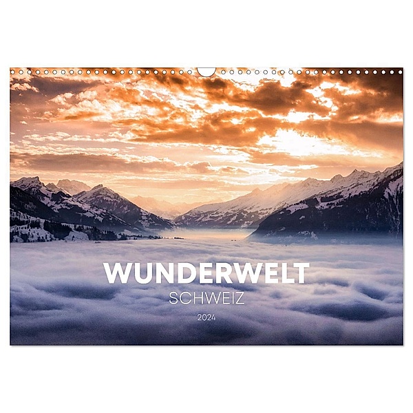 Wunderwelt Schweiz (Wandkalender 2024 DIN A3 quer), CALVENDO Monatskalender, Calvendo, SIMON SCHUHMACHER