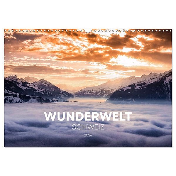 Wunderwelt Schweiz (Wandkalender 2025 DIN A3 quer), CALVENDO Monatskalender, Calvendo, SIMON SCHUHMACHER