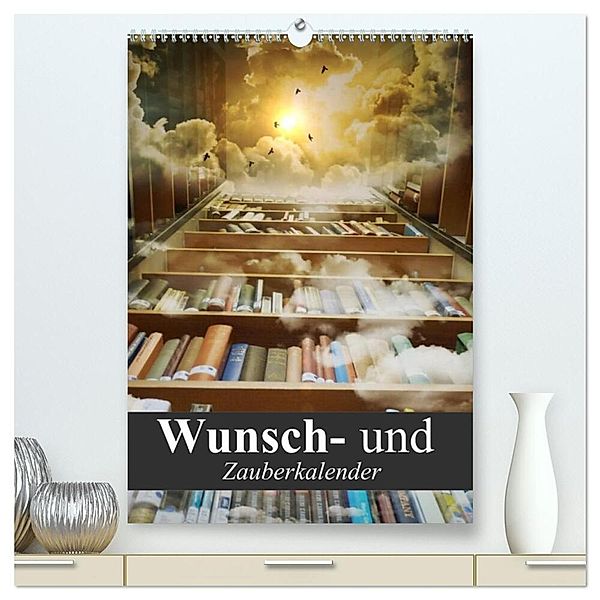 Wunsch- und Zauberkalender (hochwertiger Premium Wandkalender 2024 DIN A2 hoch), Kunstdruck in Hochglanz, Elisabeth Stanzer