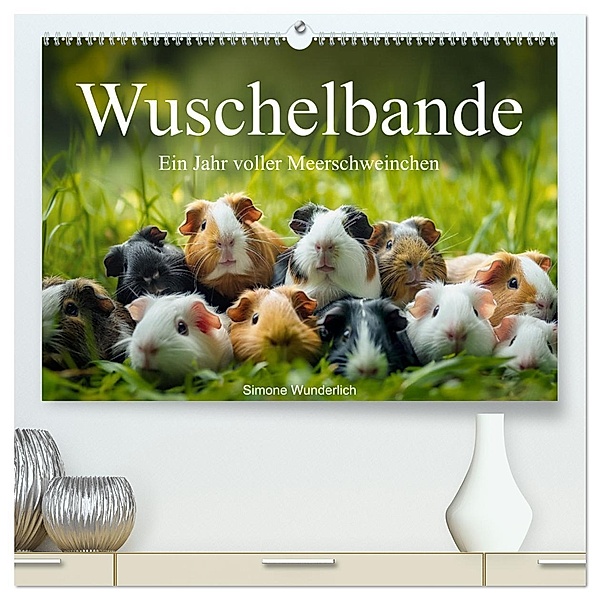 Wuschelbande - Ein Jahr voller Meerschweinchen (hochwertiger Premium Wandkalender 2025 DIN A2 quer), Kunstdruck in Hochglanz, Calvendo
