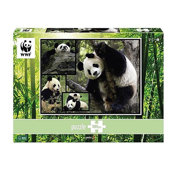AMBASSADOR, Carletto Deutschland WWF - Pandas 1000 Teile (Puzzle)