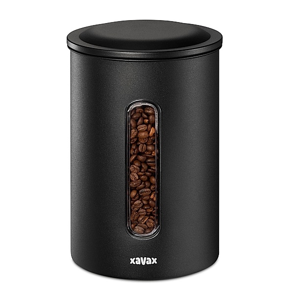 Xavax Kaffeedose für 1,3kg Bohnen o. 1,5kg Pulver, luftdicht, aromadicht, Schwarz