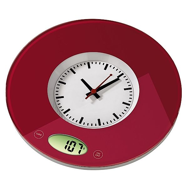 Xavax Küchenwaage Pauline mit Uhr, Rot