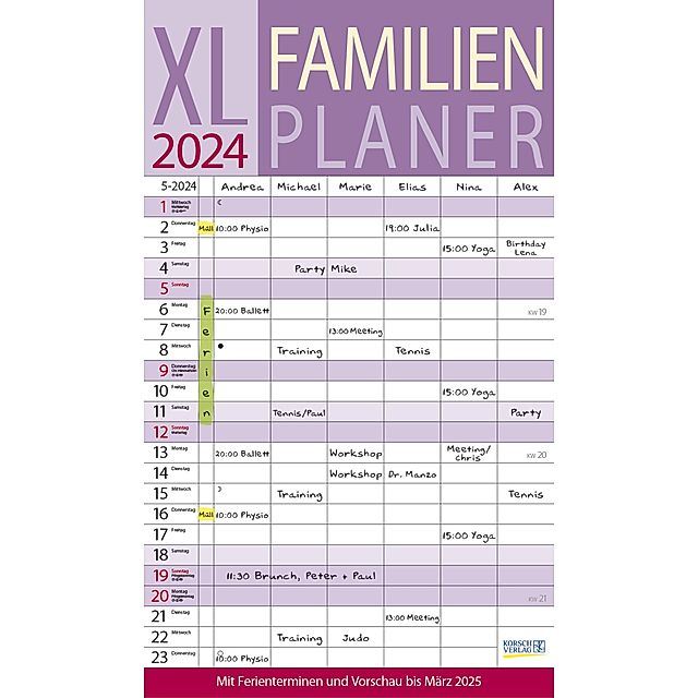 XL Familienplaner 2024 - Kalender bei Weltbild.de bestellen