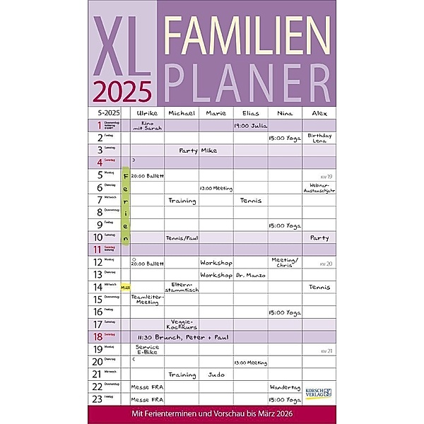 XL Familienplaner 2025