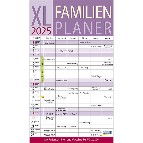 XL Familienplaner 2025