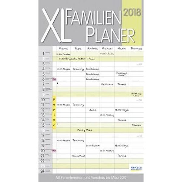XL Familienplaner Pastell 2018