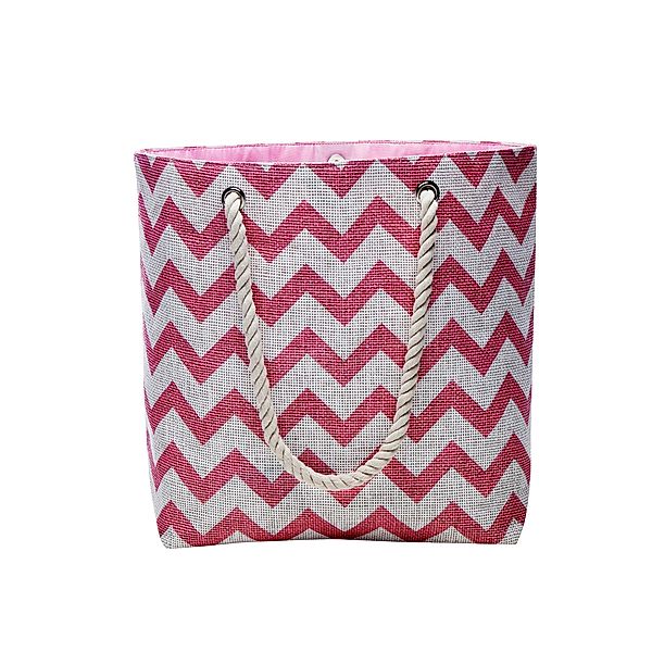 XL Strandtasche Chevron, pink