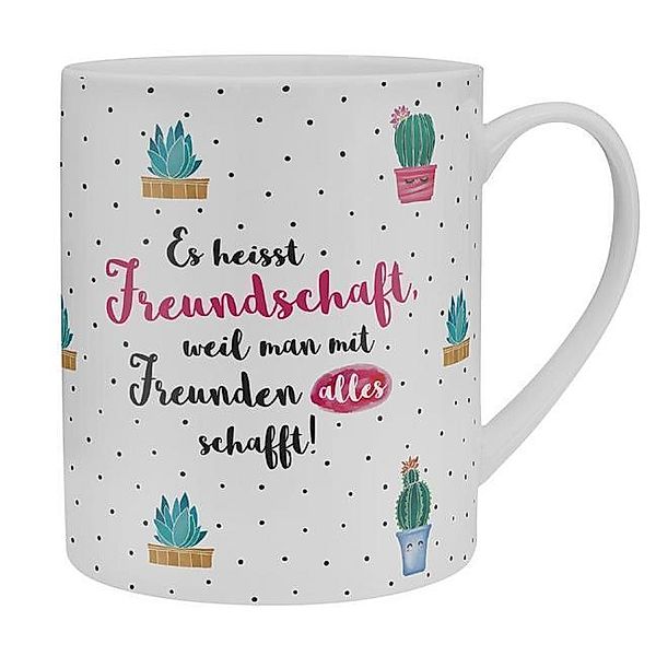 XL-Tasse mit Kaktus Freundschaft