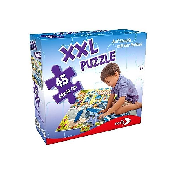 Noris Spiele XXL Puzzle Auf Streife mit der Polizei (Kinderpuzzle)