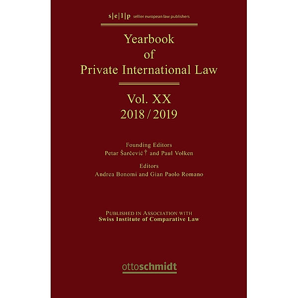 Yearbook of Private International Law / Band 20 / Yearbook of Private International Law Vol. XX - 2018/2019