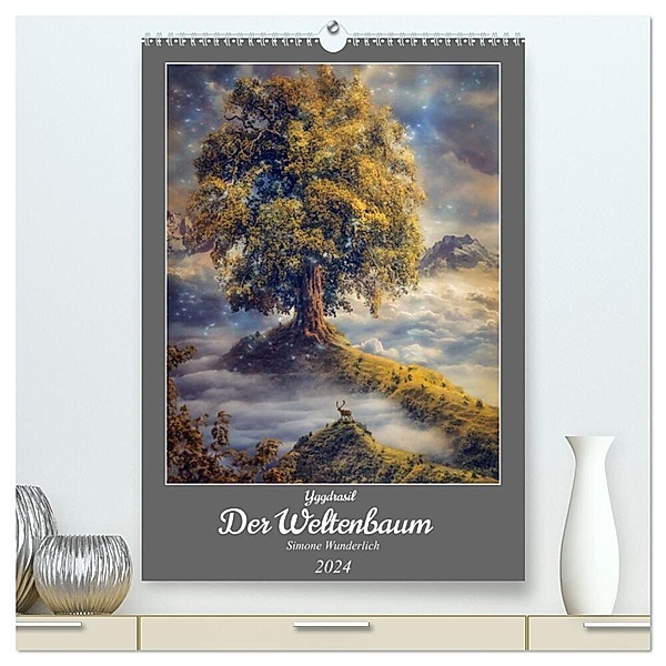 Yggdrasil - Der Baum des Lebens (hochwertiger Premium Wandkalender 2024 DIN A2 hoch), Kunstdruck in Hochglanz, Simone Wunderlich
