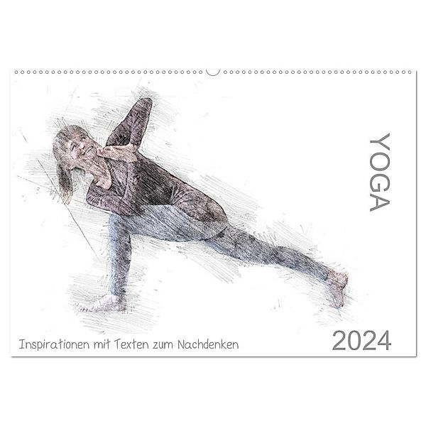 YOGA Inspirationen mit Texten zum Nachdenken (Wandkalender 2024 DIN A2 quer), CALVENDO Monatskalender, Isabella Thiel