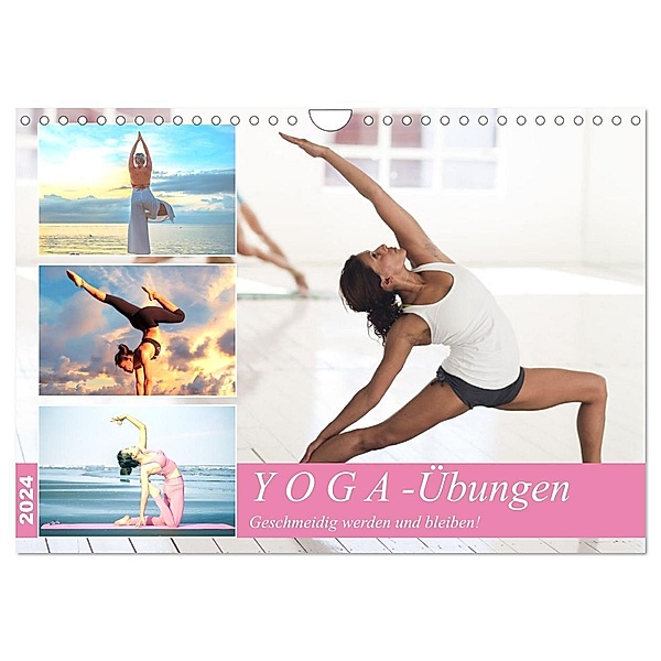 Yoga-Übungen. Geschmeidig werden und bleiben! (Wandkalender 2024 DIN A4 quer), CALVENDO Monatskalender, Rose Hurley