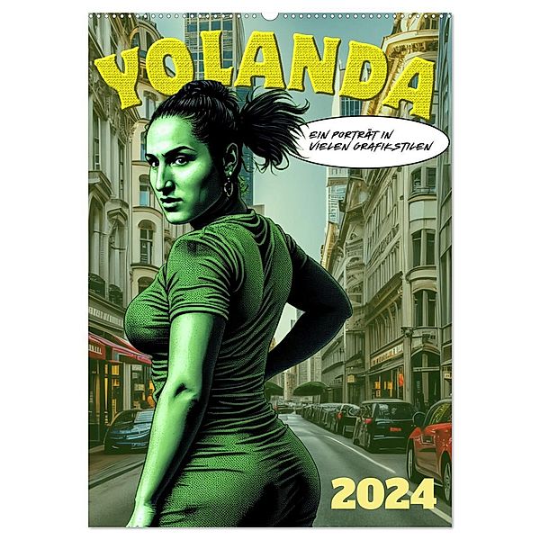 Yolanda, ein Porträt in vielen Grafikstilen (Wandkalender 2024 DIN A2 hoch), CALVENDO Monatskalender, Werner Braun