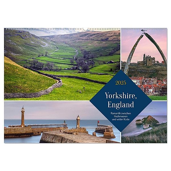 Yorkshire, England: Romantik zwischen Hochmooren und wilder Küste (Wandkalender 2025 DIN A2 quer), CALVENDO Monatskalender, Calvendo, Joana Kruse