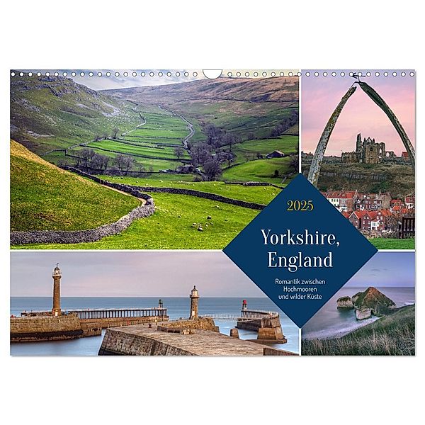 Yorkshire, England: Romantik zwischen Hochmooren und wilder Küste (Wandkalender 2025 DIN A3 quer), CALVENDO Monatskalender, Calvendo, Joana Kruse