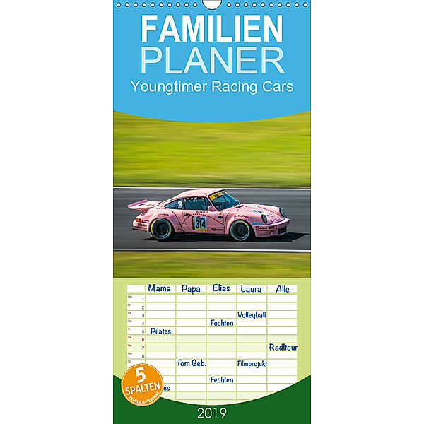 Youngtimer Racing Cars - Familienplaner hoch (Wandkalender 2019 , 21 cm x 45 cm, hoch), Pixel in Paradise