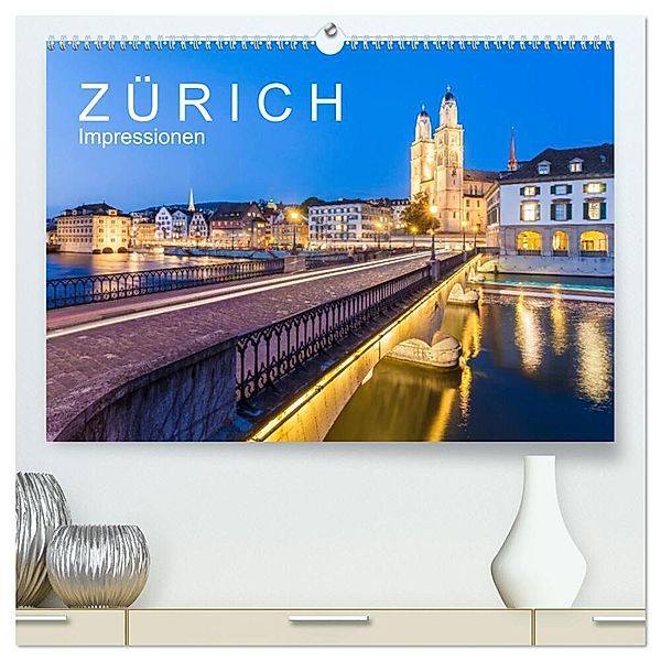 Z Ü R I C H Impressionen (hochwertiger Premium Wandkalender 2024 DIN A2 quer), Kunstdruck in Hochglanz, Werner Dieterich