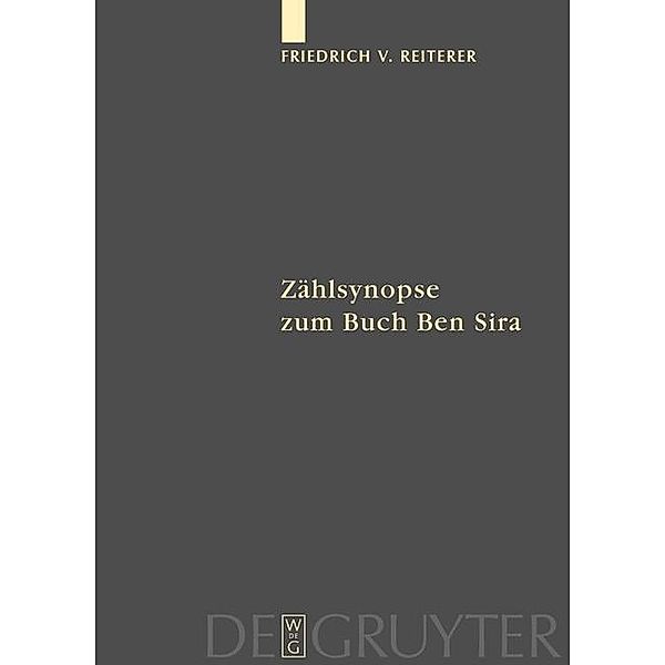 Zählsynopse zum Buch Ben Sira / Fontes et Subsidia ad Bibliam pertinentes Bd.1