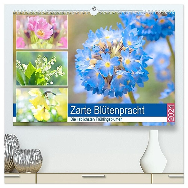 Zarte Blütenpracht. Die lieblichsten Frühlingsblumen (hochwertiger Premium Wandkalender 2024 DIN A2 quer), Kunstdruck in Hochglanz, Rose Hurley
