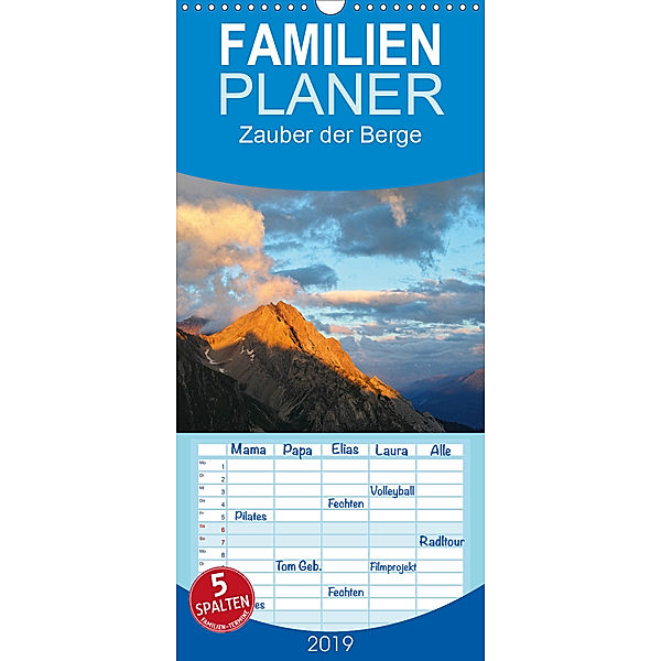 Zauber der Berge - Familienplaner hoch (Wandkalender 2019 , 21 cm x 45 cm, hoch), Michael Kehl