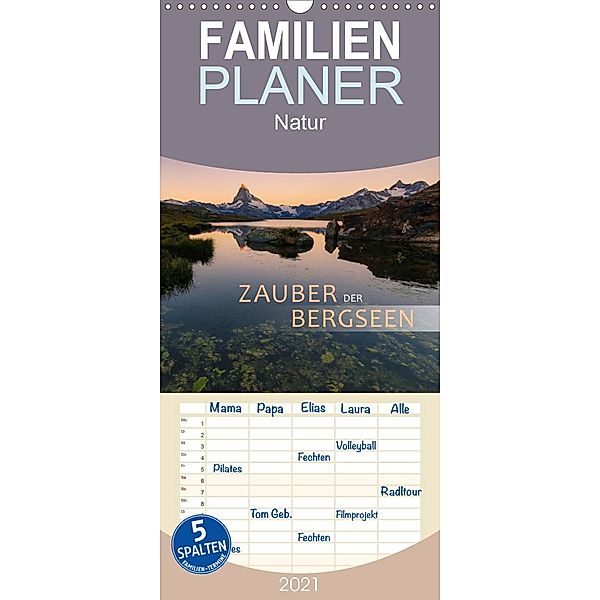 Zauber der Bergseen - Familienplaner hoch (Wandkalender 2021 , 21 cm x 45 cm, hoch), Christiane Dreher