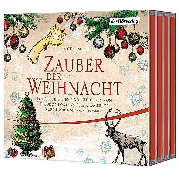 Zauber der Weihnacht,4 Audio-CDs, Wilhelm Busch, Theodor Fontane, Selma Lagerlöf, Joachim Ringelnatz, Kurt Tucholsky