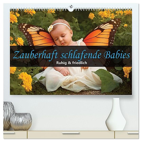 Zauberhaft schlafende Babies - Ruhig und friedlich (hochwertiger Premium Wandkalender 2025 DIN A2 quer), Kunstdruck in Hochglanz, Calvendo, Carmen Wrede