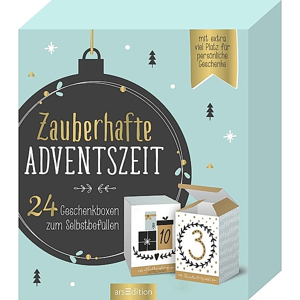 ars edition Zauberhafte Adventszeit – 24 Geschenkboxen zum Selbstbefüllen