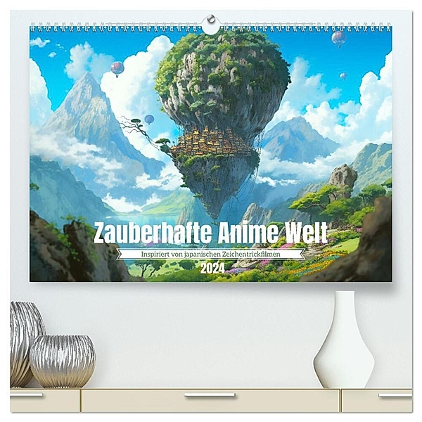 Zauberhafte Anime Welt (hochwertiger Premium Wandkalender 2024 DIN A2 quer), Kunstdruck in Hochglanz, Kerstin Waurick