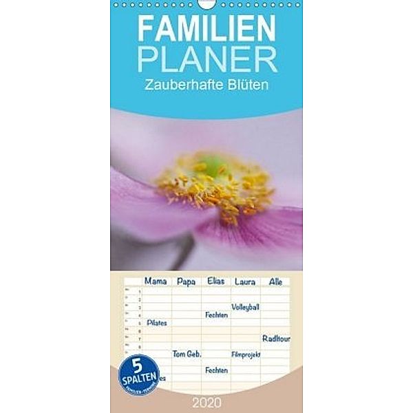 Zauberhafte Blüten - Familienplaner hoch (Wandkalender 2020 , 21 cm x 45 cm, hoch), Monika Buch