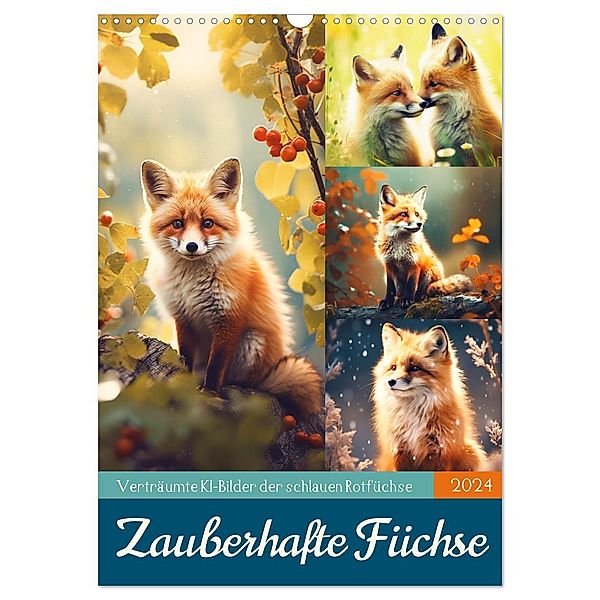 Zauberhafte Füchse (Wandkalender 2024 DIN A3 hoch), CALVENDO Monatskalender, Sabine Löwer