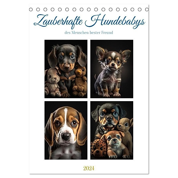 Zauberhafte Hundebabys (Tischkalender 2024 DIN A5 hoch), CALVENDO Monatskalender, Steffen Gierok-Latniak