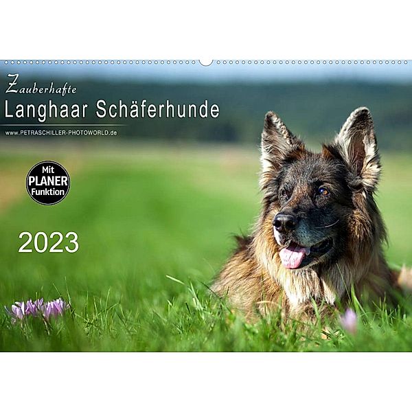 Zauberhafte Langhaar Schäferhunde (Wandkalender 2023 DIN A2 quer), Petra Schiller