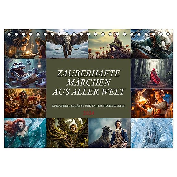 Zauberhafte Märchen aus aller Welt (Tischkalender 2024 DIN A5 quer), CALVENDO Monatskalender, Dirk Meutzner