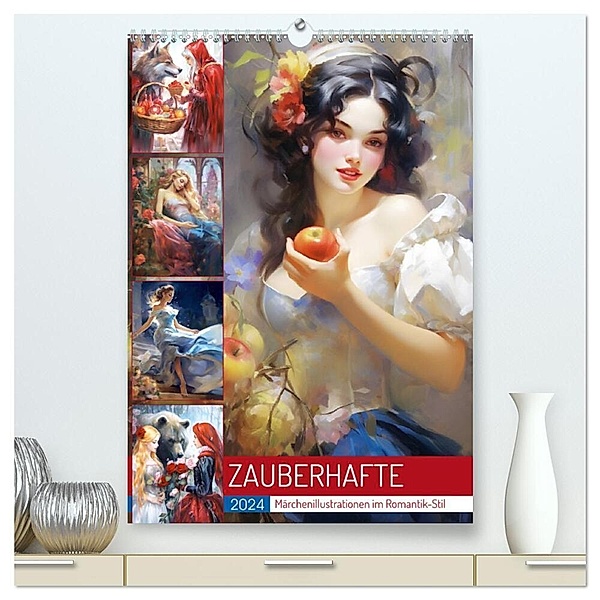 Zauberhafte Märchenillustrationen im Romantik-Stil (hochwertiger Premium Wandkalender 2024 DIN A2 hoch), Kunstdruck in Hochglanz, Rose Hurley