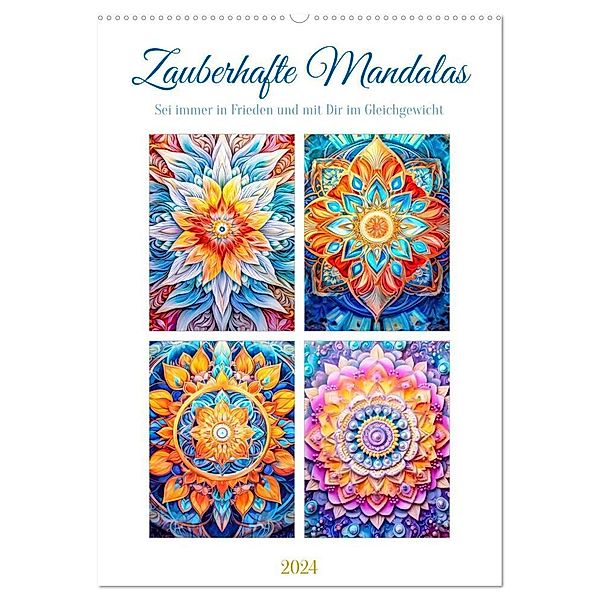 Zauberhafte Mandalas (Wandkalender 2024 DIN A2 hoch), CALVENDO Monatskalender, Steffen Gierok-Latniak