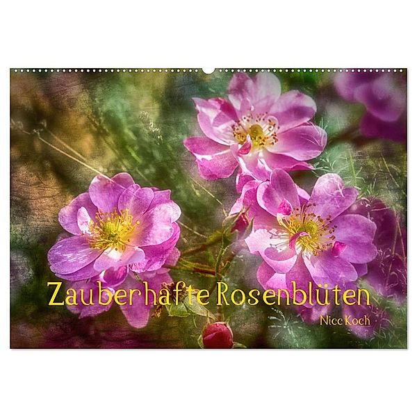 Zauberhafte Rosenblüten (Wandkalender 2024 DIN A2 quer), CALVENDO Monatskalender, Nicc Koch