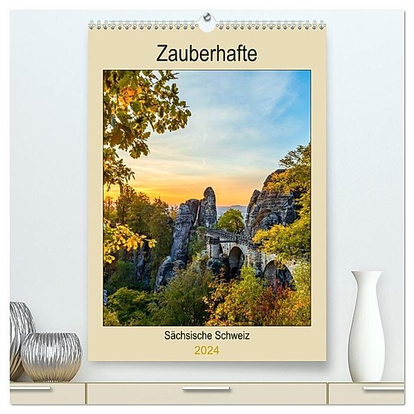 Zauberhafte Sächsische Schweiz (hochwertiger Premium Wandkalender 2024 DIN A2 hoch), Kunstdruck in Hochglanz, Janita Webeler