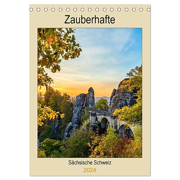 Zauberhafte Sächsische Schweiz (Tischkalender 2024 DIN A5 hoch), CALVENDO Monatskalender, Janita Webeler