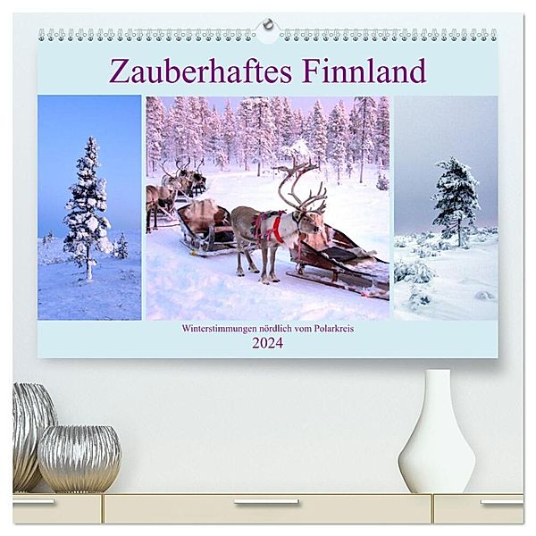 Zauberhaftes Finnland (hochwertiger Premium Wandkalender 2024 DIN A2 quer), Kunstdruck in Hochglanz, Gugigei