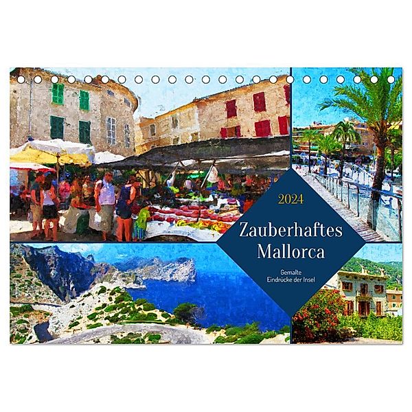 Zauberhaftes Mallorca - Gemalte Eindrücke der Insel (Tischkalender 2024 DIN A5 quer), CALVENDO Monatskalender, Anja Frost