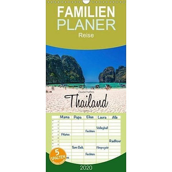 Zauberhaftes Thailand - Familienplaner hoch (Wandkalender 2020 , 21 cm x 45 cm, hoch), Stefan Becker