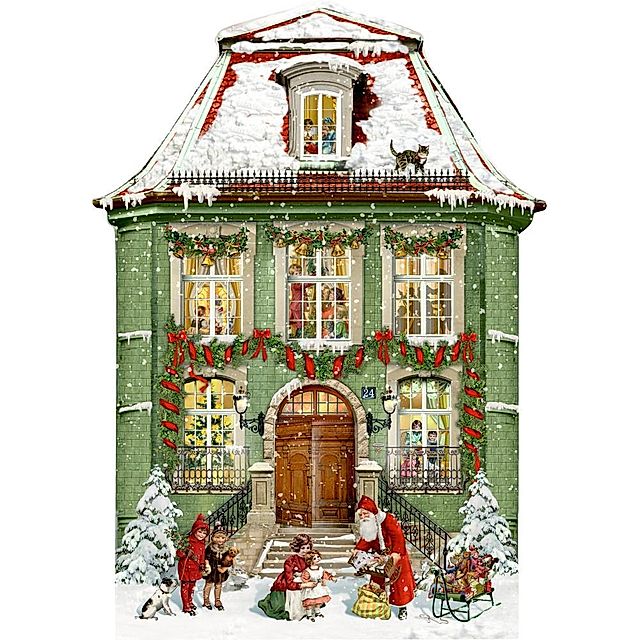 Zauberhaftes Weihnachtshaus, Wand-Adventskalender A3 - Kalender bestellen