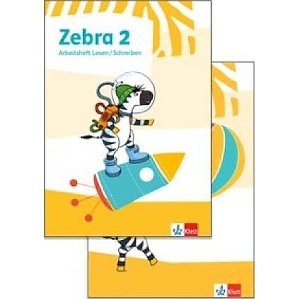 Zebra 2, Arbeitsheft Sprache in Grundschrift, Arbeitsheft Lesen/Schreiben mit digitalen Medien Klasse 2, 2 Bde.